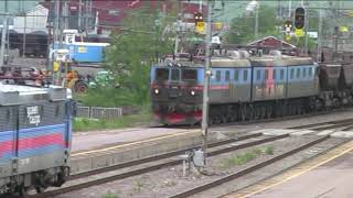 Magnificent old Dm3 locomotives with iron ore wagons  Narvik Norway historic Kiruna Sweden 2007 [upl. by Getter664]