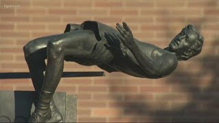 Fosbury Flop statue unveiled on OSU campus [upl. by Cai]