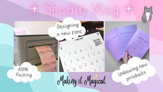 Designing a font in Procreate  Unboxing a new product  Small Business Studio Vlog  ASMR packing [upl. by Neirbo10]