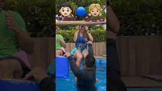 Quem será que vai cair na piscina😱 shorts challenge [upl. by Nosyerg]