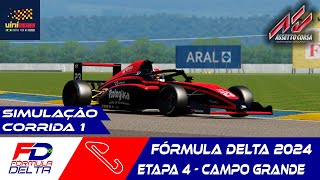 Fórmula Delta 2024  Etapa 4  Campo Grande  CORRIDA 1 Assetto Corsa [upl. by Chill]