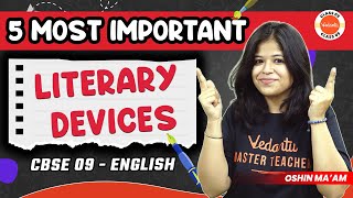 Top 5 Most Important Literary Devices For English Class 9 [upl. by Enixam541]