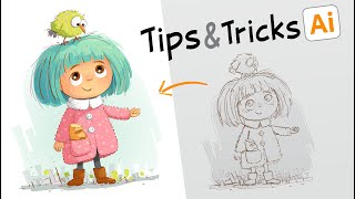 Digital Painting TIPS amp TRICKS Adobe Illustrator Vector Illustration [upl. by Brenden]