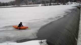 Kayaking Over 4th St Dam on Grand River Grand Rapids Michigan 382014 [upl. by Kragh408]