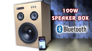 How to make 100W Bluetooth Speaker Box from Cardboard [upl. by Nivahb]