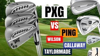 PXG GEN 2 IRONS VS TAYLORMADE P790 CALLAWAY ROGUE PRO PING G700 amp WILSON V6 [upl. by Nealon626]