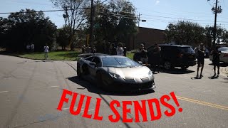 CRAZY CHAOTIC SENDS BURNOUTS POWERSLIDES AND MORE‼️  Exotics and Caffeine 92824 [upl. by Ahsaret]