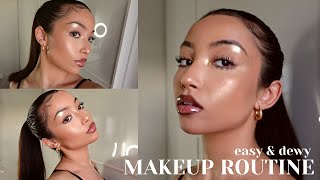 MY UPDATED MAKEUP ROUTINE  dewy and glowy [upl. by Tacy]