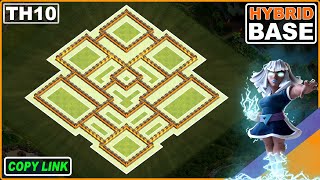 NEW BEST TH10 HYBRIDTROPHY Base 2024 COC Town Hall 10 TH10 Base Design  Clash of Clans [upl. by Danella]