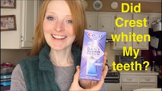 DID CREST WHITEN MY TEETH CREST 3D DAILY WHITENING SERUM TEST AND REVIEW [upl. by Aicnom]