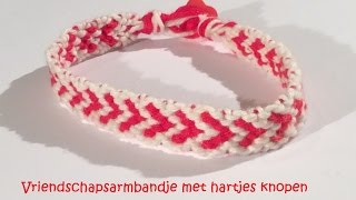 DIY vriendschapsarmbandje met hartjes knopen [upl. by Leid]