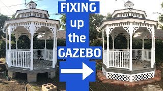 Fixing up the Gazebo with Lattice and Brick [upl. by Norah]