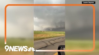 Large Texas tornado spotted on the ground near Windthorst [upl. by Erika]