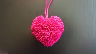 Herz Pompom basteln zum Valentinstag  how to make heart Pompom easy DIY  Herz Bommel [upl. by Reba486]