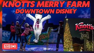 LIVE Christmas at Knotts Merry Farm Snoopy on Ice Holidays Downtown Disney Calico Mine Train [upl. by Enialb687]