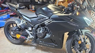 Installing the coffmans shorty exhaust slipon onto my 2024 Honda Cbr500r [upl. by Seravaj692]