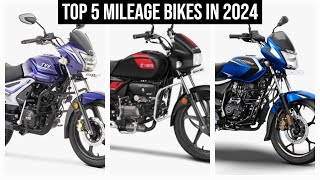 Top 5 Mileage Bikes 2024  Quick Mileage Tips [upl. by Ellison]