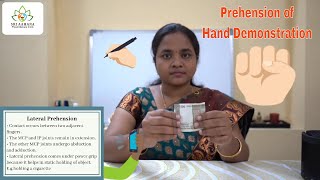 Prehension of hand Demonstration  Sri Aahana Physiotherapy Academy [upl. by Mukerji]