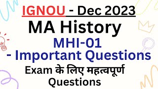 MA History MHI01  Important Questions  IGNOU  TheENub NubInfo [upl. by Halli]