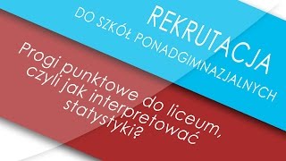 Progi punktowe do liceum czyli jak interpretować statystyki rekrutacji [upl. by Nyladgam875]