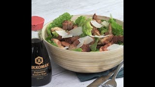 Recette de Salade Caesar au poulet grillé et vinaigrette à la sauce soja salée  750g [upl. by Yecaj]