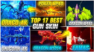 Top 17 Best Gun Skins In Free Fire Battleground  Free Fire के सबसे तगड़ा Skins जो बहुत खतरनाक है [upl. by Airednaxela]