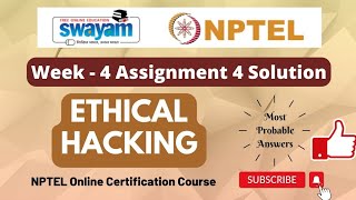 Ethical Hacking NPTEL Assignment 4 week 4 Answers 2024 nptel [upl. by Anwahsad932]