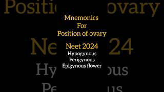 1 minute trick for position of ovary hypogynous perigynous epigynous flowerneet ytshorts [upl. by Kcirtap235]