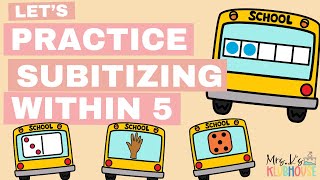 Subitizing within 5 for PreK and Kindergarten  Back to School Theme [upl. by Akeit]