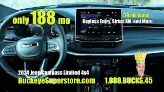 Buckeye Superstore 24 Jeep Compass Limited Lease  Only 188 mo [upl. by Narat]