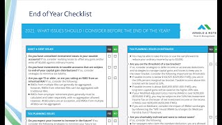 Year End Financial Planning Review  To Dos Important Items and Checklist [upl. by Thoer899]