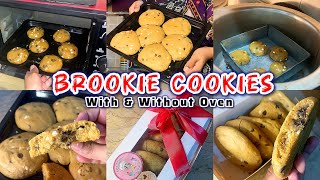 How to Make Cookies on Stove amp Oven  Brookie Cookie Recipe  Perfect Vanilla Cookies 🍪 [upl. by Yaffit]