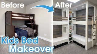 Kids Double Twin Bunk Beds MakeOver  Timelapse [upl. by Schargel995]