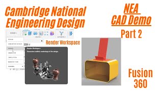 Cambridge National Engineering Design NEA CAD Demo part 2 quotRenderingquot [upl. by Yeoj]