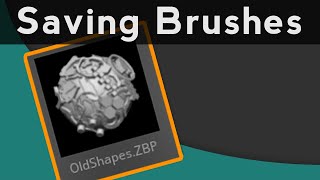 013 ZBrush Saving Brushes [upl. by Akirdnahs]