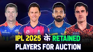 IPL 2025 RETENTION LIST  LIST OF PROBABILITY RETENTION PLAYERS OF TEAM [upl. by Nylodnewg]