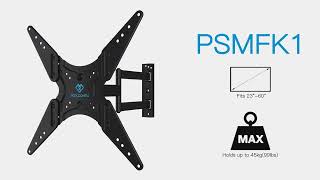 How to Install PERLESMITH PSMFK1 FullMotion Corner TV Mount [upl. by Zahc996]