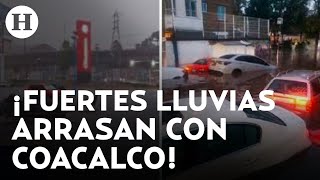 ¡Impactantes Así fueron las fuertes inundaciones y afectaciones en Coacalco tras intensas lluvias [upl. by Anisor]