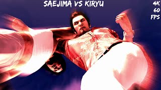 Saejima vs Kiryu Kazuma Kiryu Boss Fight Cutscenes 4K60fps Yakuza 4 Remastered [upl. by Yespmed]