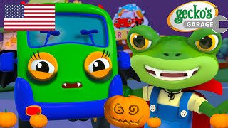 Baby Truck Trick or Treat Halloween Adventures 🎃  Geckos Garage  Truck Catoons for Kids [upl. by Kadner191]