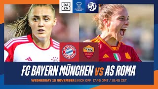 FC Bayern München  AS Roma  UEFA Womens Champions League 202324 Spieltag 1 Ganzes Spiel [upl. by Bolger]