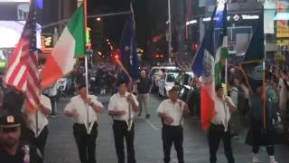 15th Anniversary NYPD Pipe Band 911 Memorial Massed Bands Parade through Time Square [upl. by Hance]