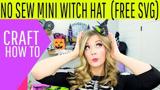 No Sew Mini Witch Hat DIY FREE template [upl. by Ojadnama863]