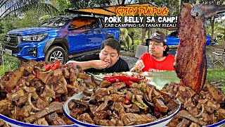 Spicy quotPULPOGquot na Pork Belly sa Camp  1st Time CAMPING and COOKING sa Tanay Rizal  TEAMCANLASTV [upl. by Rodrique]