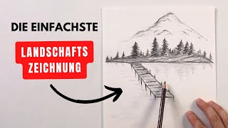 Landschaft zeichnen – Einfacher gehts nicht [upl. by Mehitable]