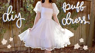 Diy Puff Sleeve Dress  Pattern Available  Selkie Inspired Puff Dress Tutorial ✨so dreamy✨ [upl. by Notpmah]