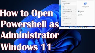 How to Open Powershell as Administrator in windows 11 [upl. by Euqirrne]