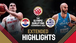 Final Croatia 🇭🇷 vs Greece 🇬🇷  Extended Highlights  FIBA OQT 2024 Greece [upl. by Atwekk378]