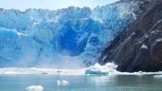 Massive Glacier Calving creating huge blue ice wall  Great event worth watching [upl. by Hseham]