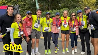 Team ABC News runs New York City marathon [upl. by Ellinej]